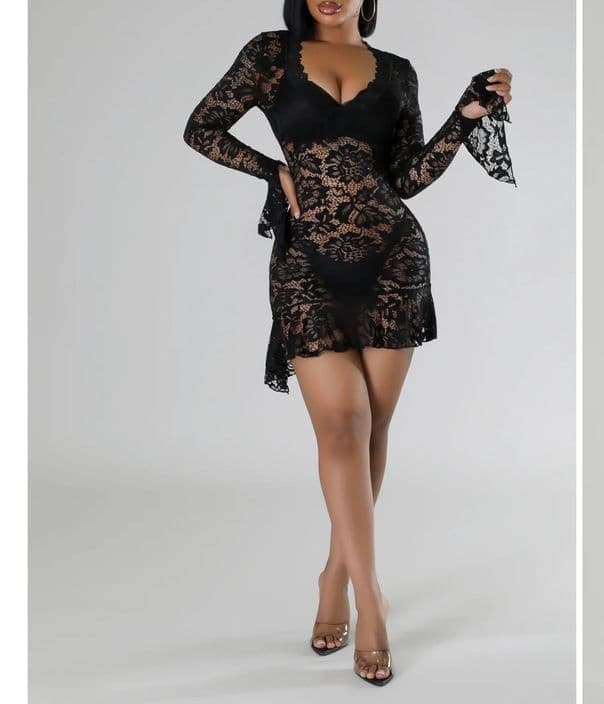Midnight Desire Lace Dress